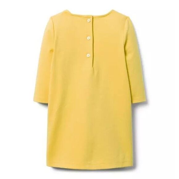 Janie & Jack Yellow/Marigold Ruffle Ponte Shift Dress size 3T Girls - Picture 2 of 10